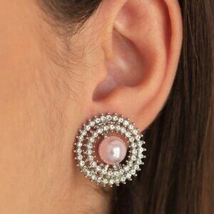 Paparazzi Jewelry Accessories - Broadway Breakout - Pink Earrings - Vintage